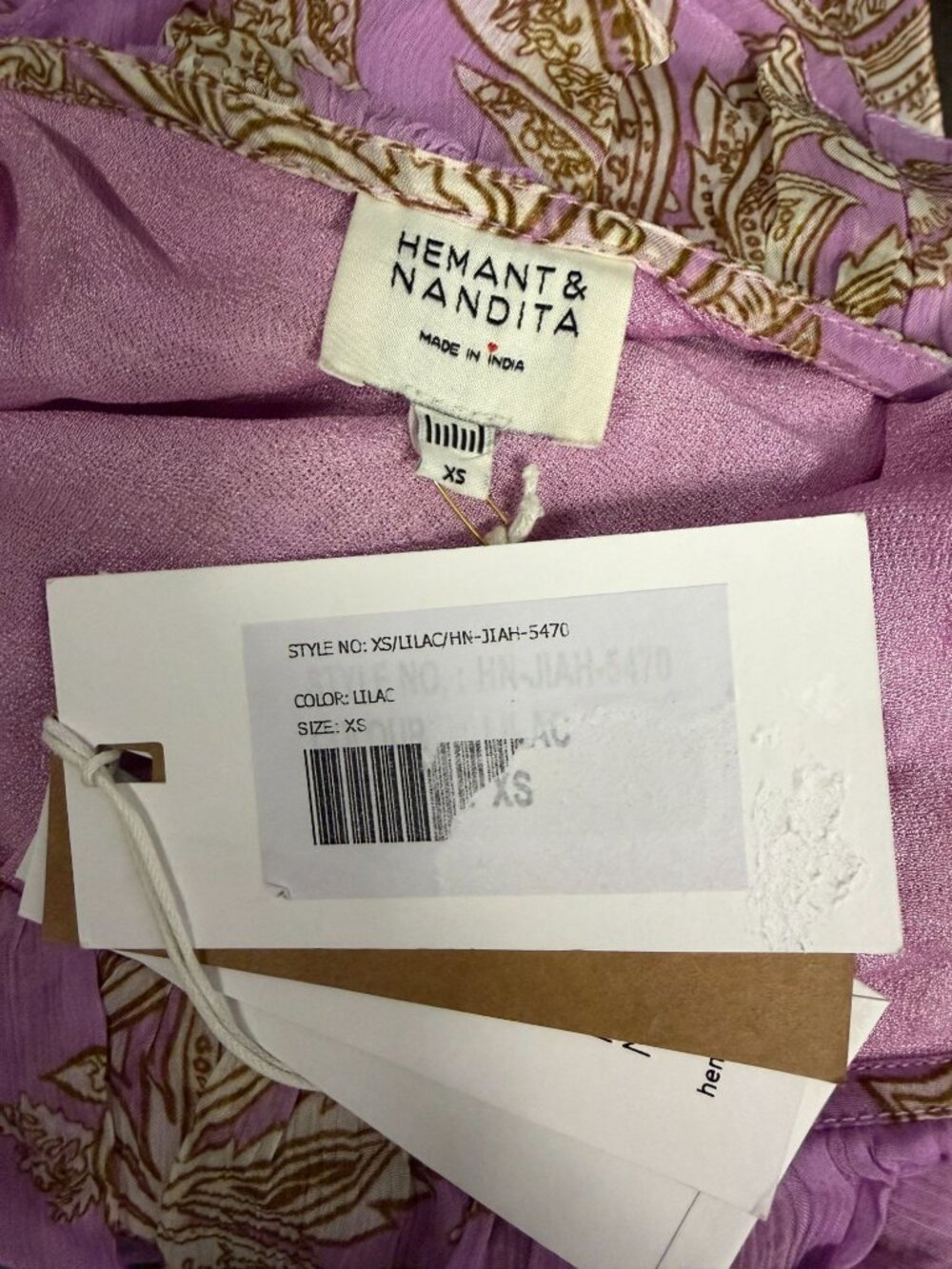 Hemant & Nandita Jiah Romper With Tie Up Belt Lilac Womens Size XS - Picture 13 of 14